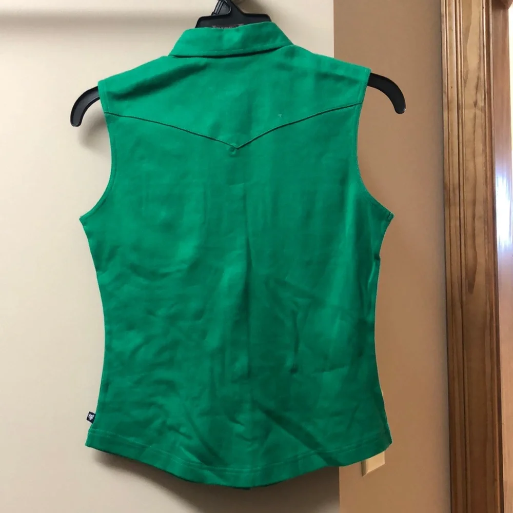 Cruel Girl Green Sleeveless Button-Down Shirt - Picture 5 of 5